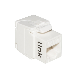 Presa rete keystone jack rj45 categoria 5e utp tooless colore bianco 180 contatti dorati 50 micron