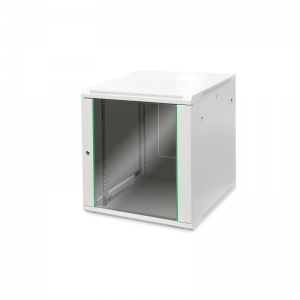 Armadio rack 19" 12 unita' da muro (a)638 x (l)600 x profondita' 600 mm. colore grigio porta vetro