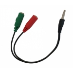 Sdoppiatore audio 3,5" 1*m/2*f per cuffie con 2 jack audio