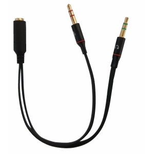 Sdoppiatore audio 3,5" 1*f/2*m per notebook/pc con 2 jack audio