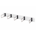 Pannello di gestione cavi 1he 5 anelli in acciaio 40x75 mm, grigio (ral 7035)