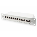 Patch panel 12 porte rj45 cat6 10" grigio 1u