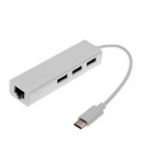 Adattatore usb type c maschio a ethernet 10/100 +3p usb 2.0 link