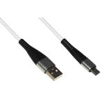 *cavo micro usb mt 1 guaina intrecciata con protezione flessibile sul connettore colore bianco