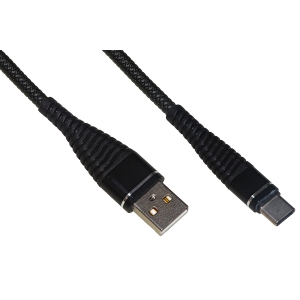 *cavo usb-c mt 1,2 cavo a spirale colore nero con protezione flessibile sul connettore