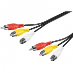 Cavo audio/video 3 connettori rca maschio/maschio 2 mt