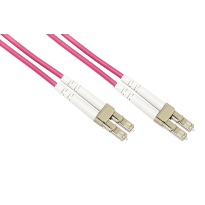 Cavo fibra ottica 50mt connettori lc-lc 50/125m om4 multimode