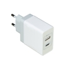 Caricabatteria 2 porte usb (1 tipo a + 1 tipo c) da presa muro dc 5v 3.4a 17w