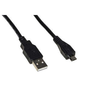 Cavo usb 2.0 - micro usb "b" in rame per ricarica e scambio dati smartphone e tablet mt 1,8 colore nero
