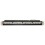 Patch panel 24p rj45 vuoto nero con supporto per keyston slim