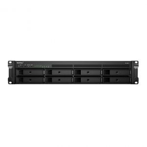 Synology nas rack 8bay 2.5"/3.5" ssd/hdd sata, 2xssd m.2 sata, amd ryzen v1500b 4core 2.2 ghz, 4gb sodimm ddr4 ecc (up to 32gb), 4x1gbe, 2xusb 3.0, 1xspcie 2.0: 8x4-lane