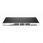 D-link switch 24 porte gigabit  poe + 4 porte sfp jumbo frame rack mountable 19 smart