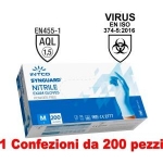 1conf. da 200pz - taglia m - guanti in nitrile uso medico senza polvere