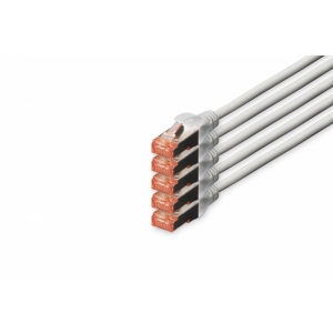 Confezione 5 cavi cat 6 schermati s/ftp mt 15 colore grigio digitus
