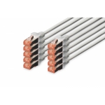 Confezione 10 cavi cat 6 schermati s/ftp mt 0,25 colore grigio digitus