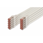 Confezione 10 cavi cat 6 schermati s/ftp mt 0,25 colore bianco digitus