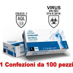 Guanti in nitrile uso medico senza polvere taglia l conf. 100pz