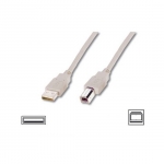 Cavo usb 2.0 a/b m/m 3mt. grigio/bianco