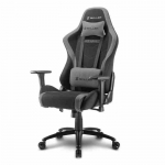 Sharkoon skiller sgs2 sedia gaming in tessuto, braccioli e schienale regolabili, telaio acciaio, doppio cuscino supporto cervicale e lombare, black/grey
