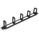 Pannello passacavi 5anelli forato per rack 19" 1u nero lkorg1unp