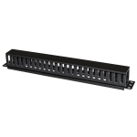 Pannello passacavi 1 unita' a gabbia per rack con coperchio scorrevole 25 slot colore nero