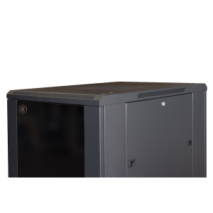 Armadio rack 19" per reti 27u (a)1388 (l)600 (p)800 colore nero porta vetro disassemblato