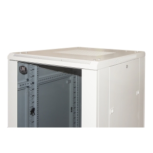 Armadio rack per reti 19" 22u (a)1166, (l)600, (p)800 colore grigio porta vetro disassemblato