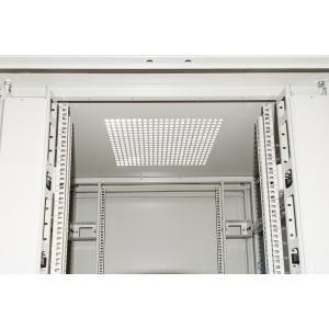 Armadio rack 19" 42u (a)2055, (l)800, (p)800 colore grigio porta vetro disassemblato con guidacavi  laterale