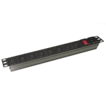 Multipresa alimentazione per rack 19" con 8 prese femmina c13 con presa c14 per cavo (non incluso)