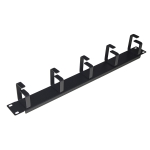 Pannello passacavi 5 anelli per rack 19" 1u nero lkorg1un