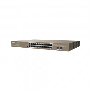 Switch unmanaged 24 porte poe 100/1000 + 2sfp 410w - tenda