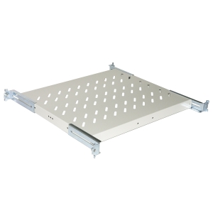 Ripiano universale per armadio rack 19" allungabile 570 mm con 4 agganci grigio