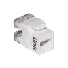 Keyston rj45 utp cat.6 colore bianco 180 gradi contat. dorati