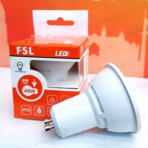 Gu10 lampadina led - 6w 3000k 500lm 38° cri>80