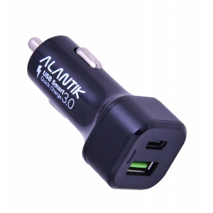 Usb charger alantik auto 1usb fast + 1type-c