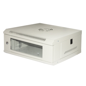 Armadio rack 19" 4u link serie light colore grigio con porta vetro (axpxl) mm 240x400x530 ripiano incluso