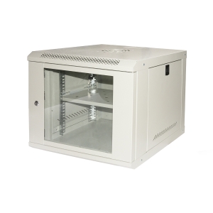 Armadio rack 19" 9u link serie light colore grigio con porta vetro (axpxl) mm 450x400x530 ripiano incluso