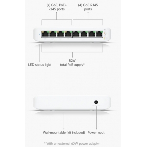 Switch ubiquiti unifi usw-lite-8-poe 8xglan 4p poe+ 52w l2