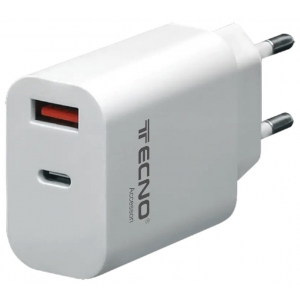 Caricatore ac/usb tecno 1*usb+1*type-c 3a 20w qc3.0+pd tc-883