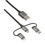 Cavo usb 3 in 1 per ricarica e sincronizzazione - 1mt (22693)