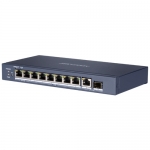 Hikvision switch 10-port gigabit unmanaged hi-poe switch 8 gigabit rj45 poe ports, 1 gigabit rj45, 1