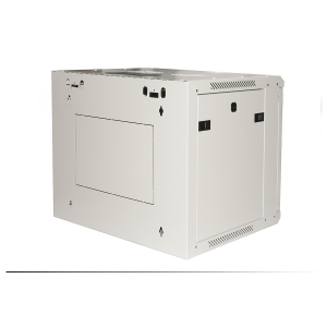 Armadio rack 19 9 unita' da muro per reti mm (a)510 x (l)600 x (p) 450 mm colore grigio porta vetro