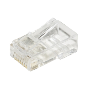 Plug di rete rj45 utp cat 5 con inserti per cavo fless. 100pz