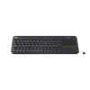 Tastiera wireless logitech k400 plus con touchpad black