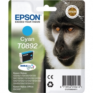 epson t0892 ciano scimmia s20, sx100, sx105, sx200, sx205, sx400 c13t08924010