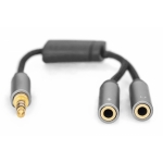 Sdoppiatore audio 3,5" 1*m/2*f per cuffie digitus