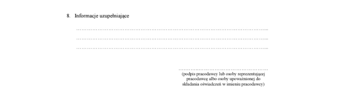 Świadectwo pracy - komornik sądowy