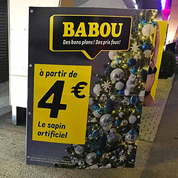 Panneau cache-poteaux double PLV parking