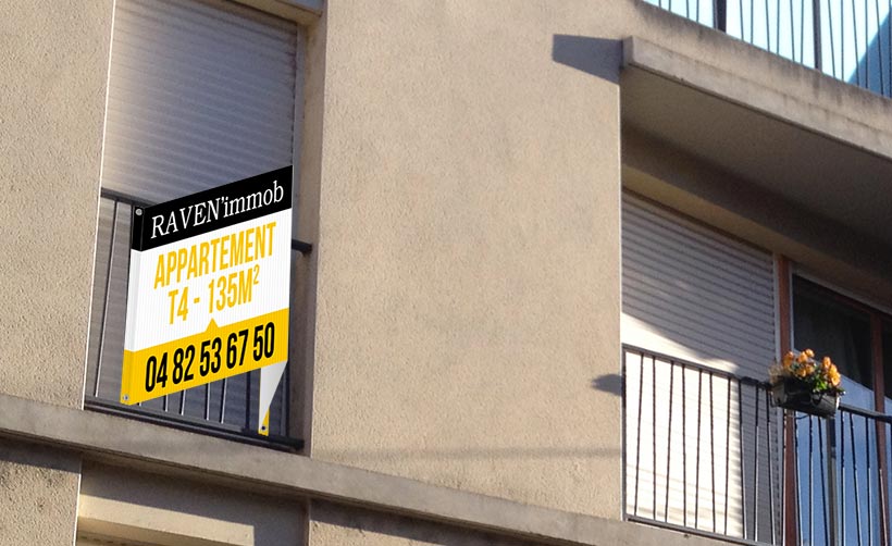 Panneau immobilier en V à rabat