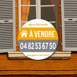 Panneau immobilier à louer / à vendre rond